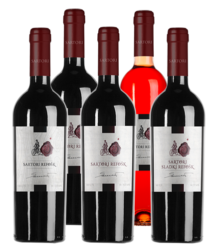 Linija vin Sartori: refošk, zorjeni refošk in penina rosé